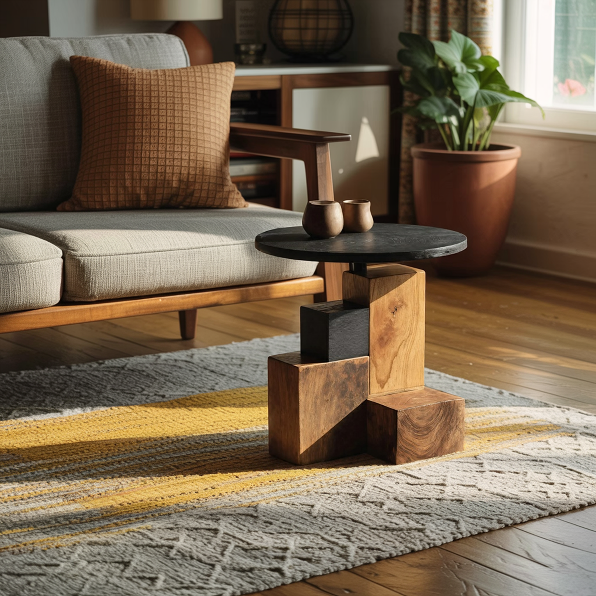 Modern Live Edge Side Table For Organic Furniture Lovers