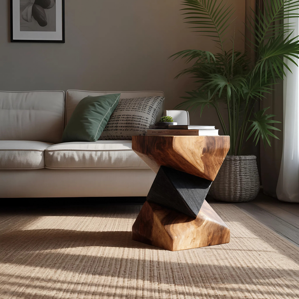 Farmhouse Wooden Side Table For Modern Farmhouse Decor