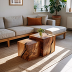Farmhouse Solid Wood Square Coffee Table For Living Room