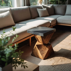 Farmhouse Solid Wood End Table For Cottage Living Room