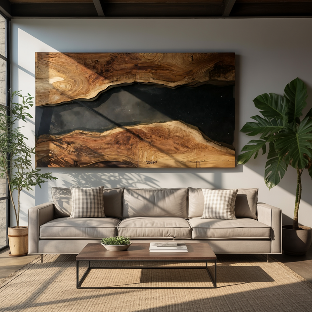 Farmhouse Solid Wood Wall Sculpture For Living Room