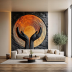 Modern Wooden Wall Art Sculpture For Stylish Entryway Design