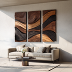 Modern Solid Wood Wall Art For Contemporary Living Room