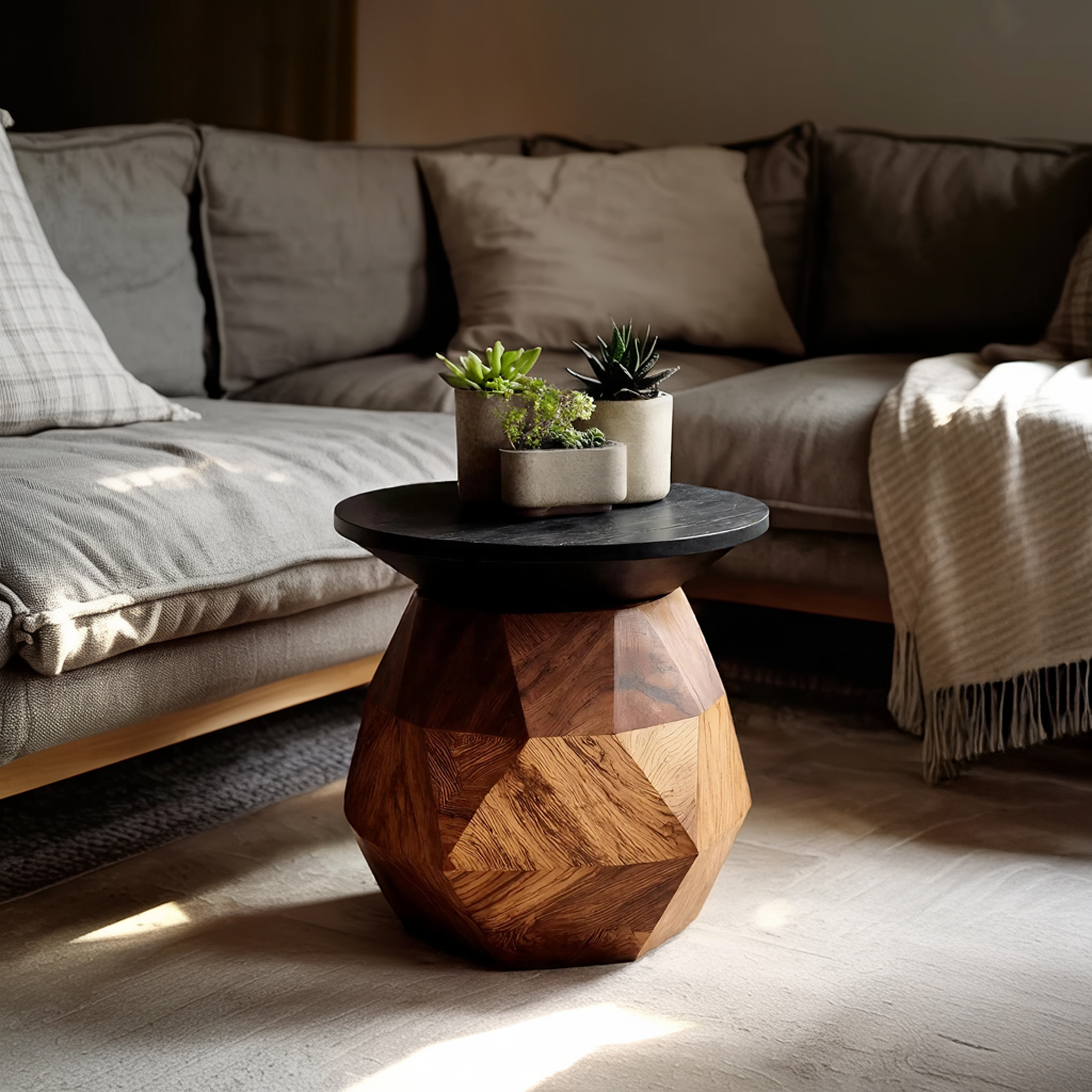 Modern Solid Wood End Table For Minimal Interior Design