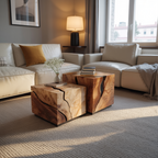Mid Century Solid Wood Low Coffee Table For Living Room