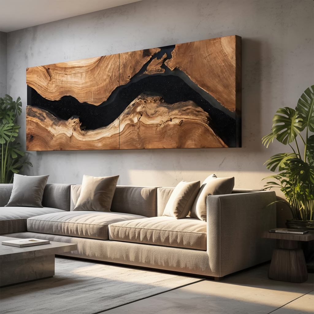 Handcrafted Wooden Rectangular Wall Art For Living Room Decor
