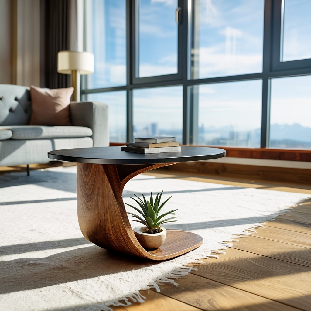 Handcrafted Solid Wood End Table For Natural Home Decor