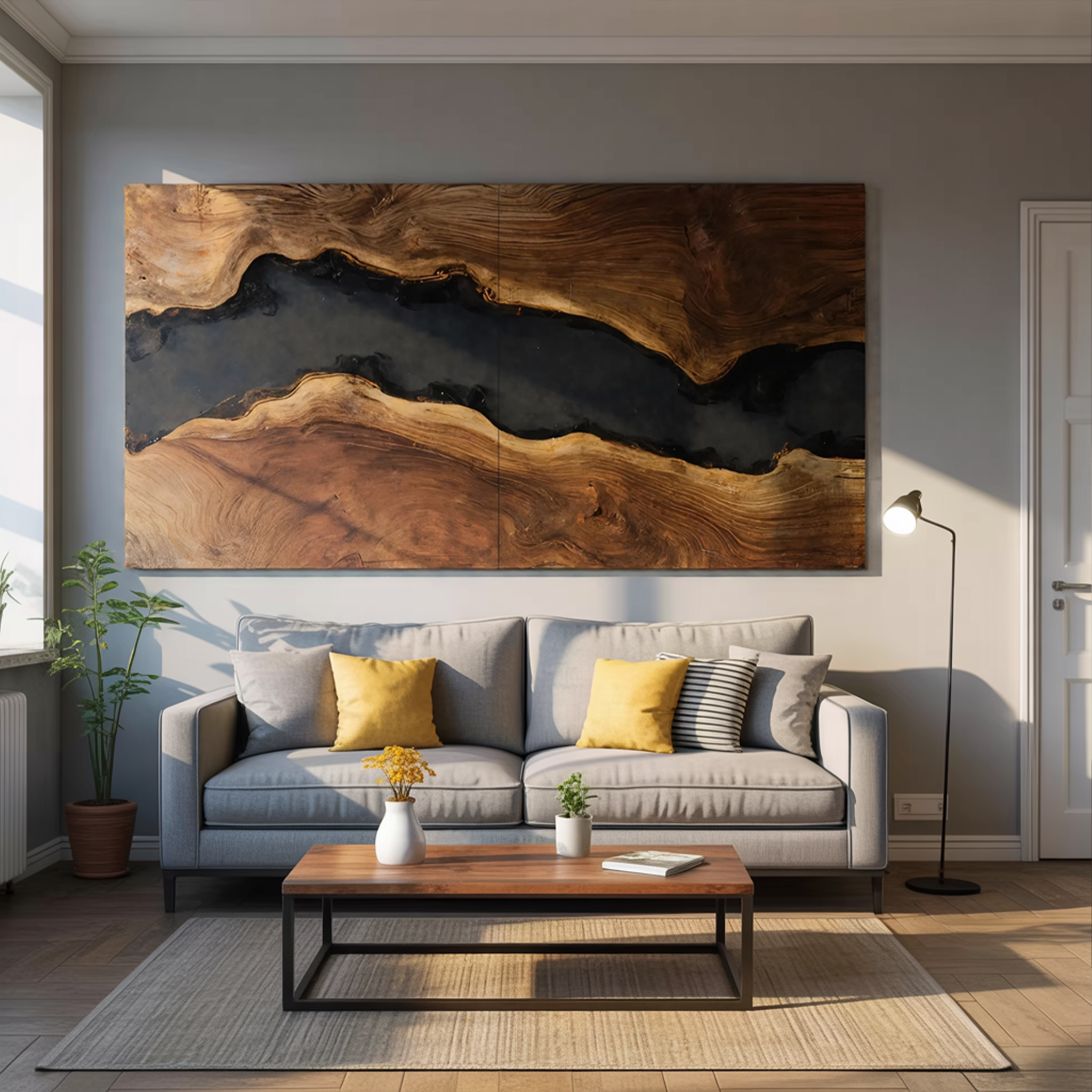 Modern Solid Wood Wall Sculpture For Bedroom Decor