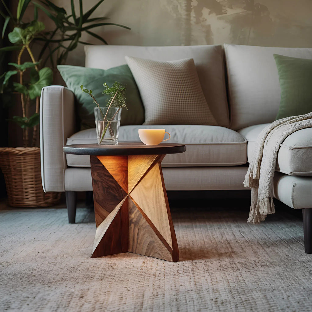 Farmhouse Live Edge Side Table For Natural Interior Decor