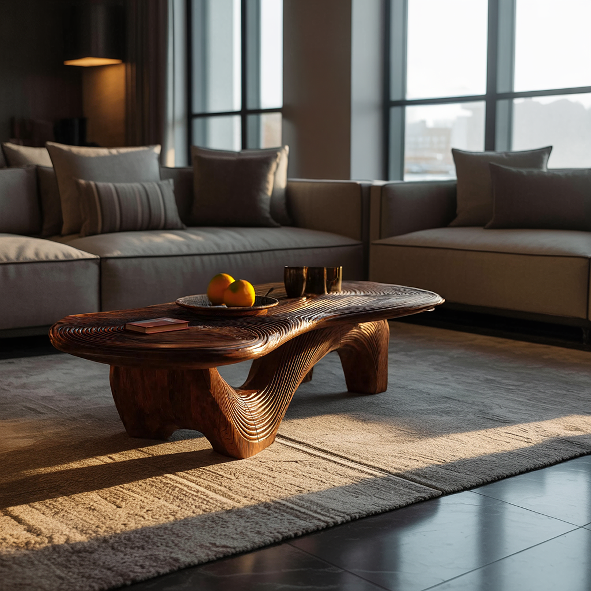 Farmhouse Wooden Live Edge Coffee Table For Furniture Decor