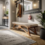 Modern Flowing Wood Bench For Furniture Accent