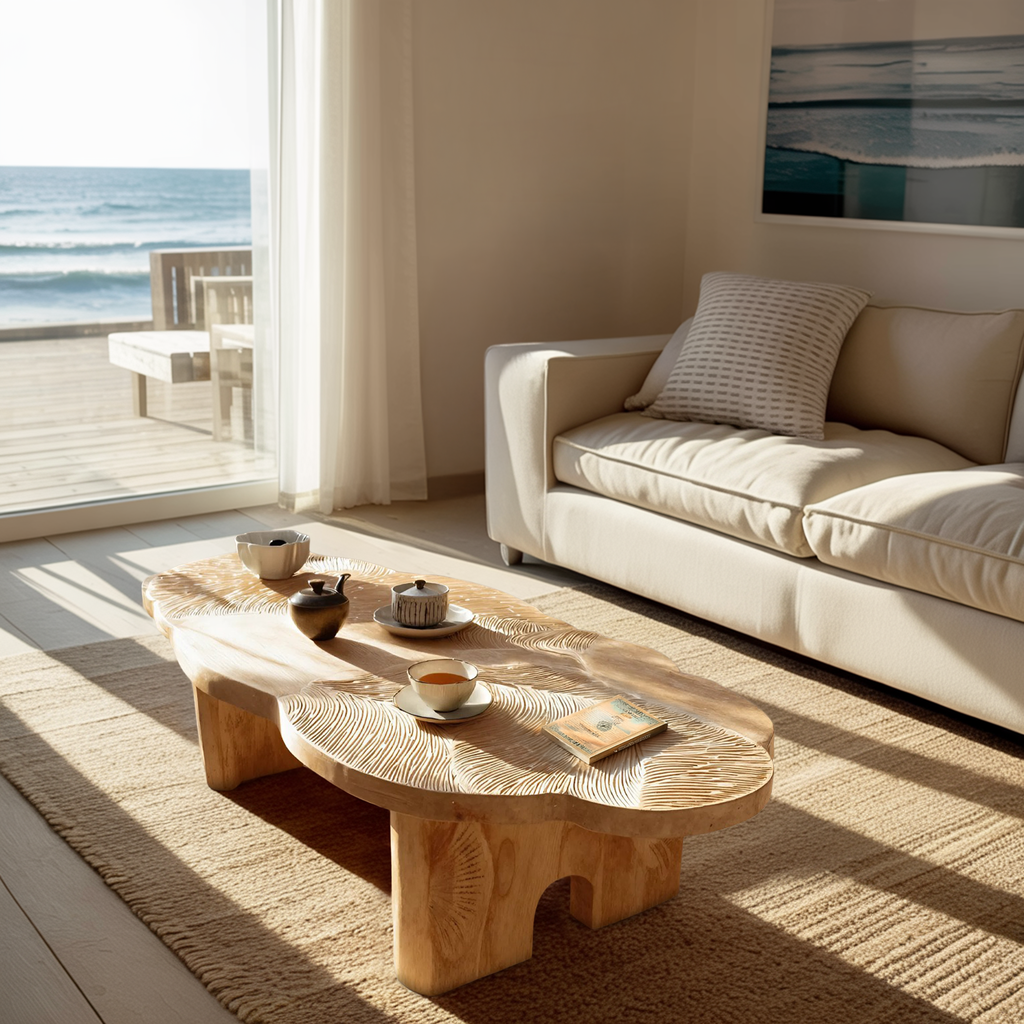 Handcrafted Modern Irregular Coffee Table For Living Room Decor