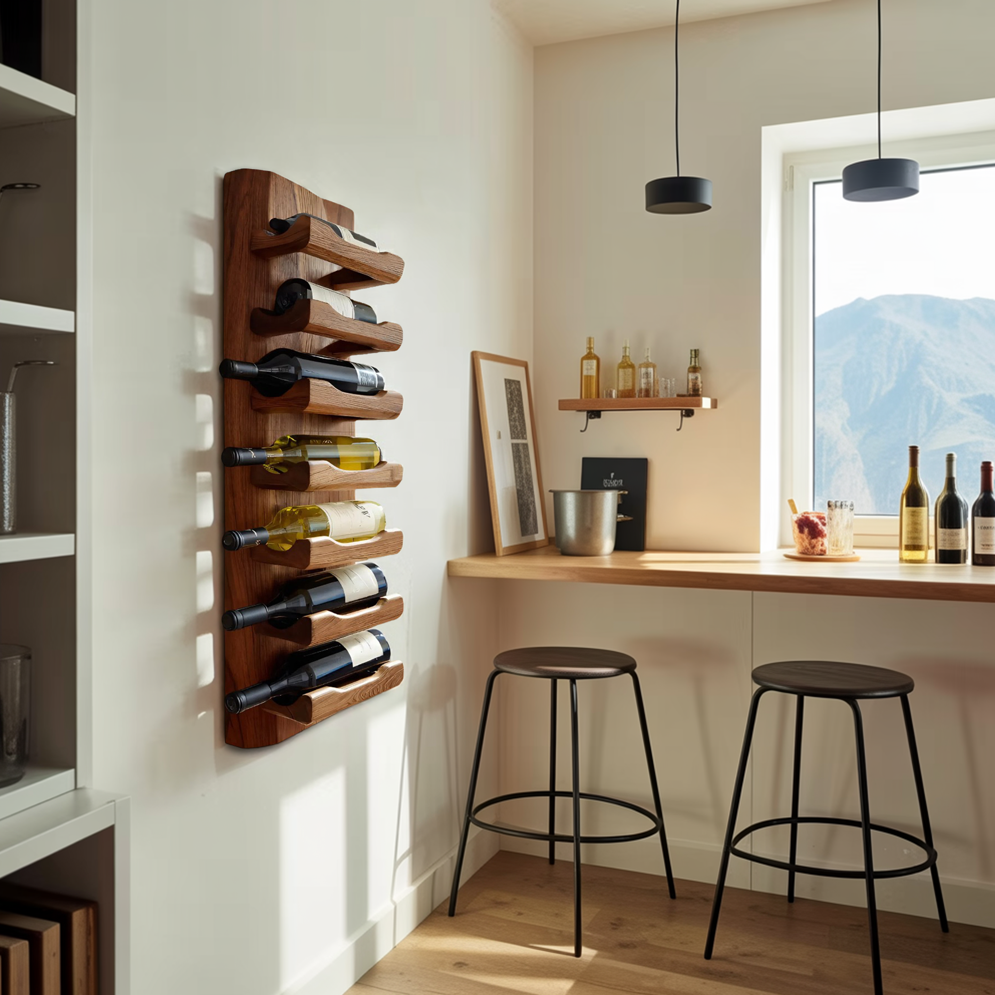 Modern Wall Wine Bottle Holder For Minimal Home Decor