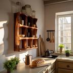 Mid Century Kitchen Wall Shelf For Cozy Cooking Space