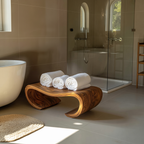 Modern Organic Curved Shower Bench For Spa Or Bathroom