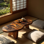 Modern Irregular Wood Coffee Table For Entryway Decor