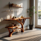 Handcrafted Wooden Live Edge Console Table For Contemporary Furniture Decor