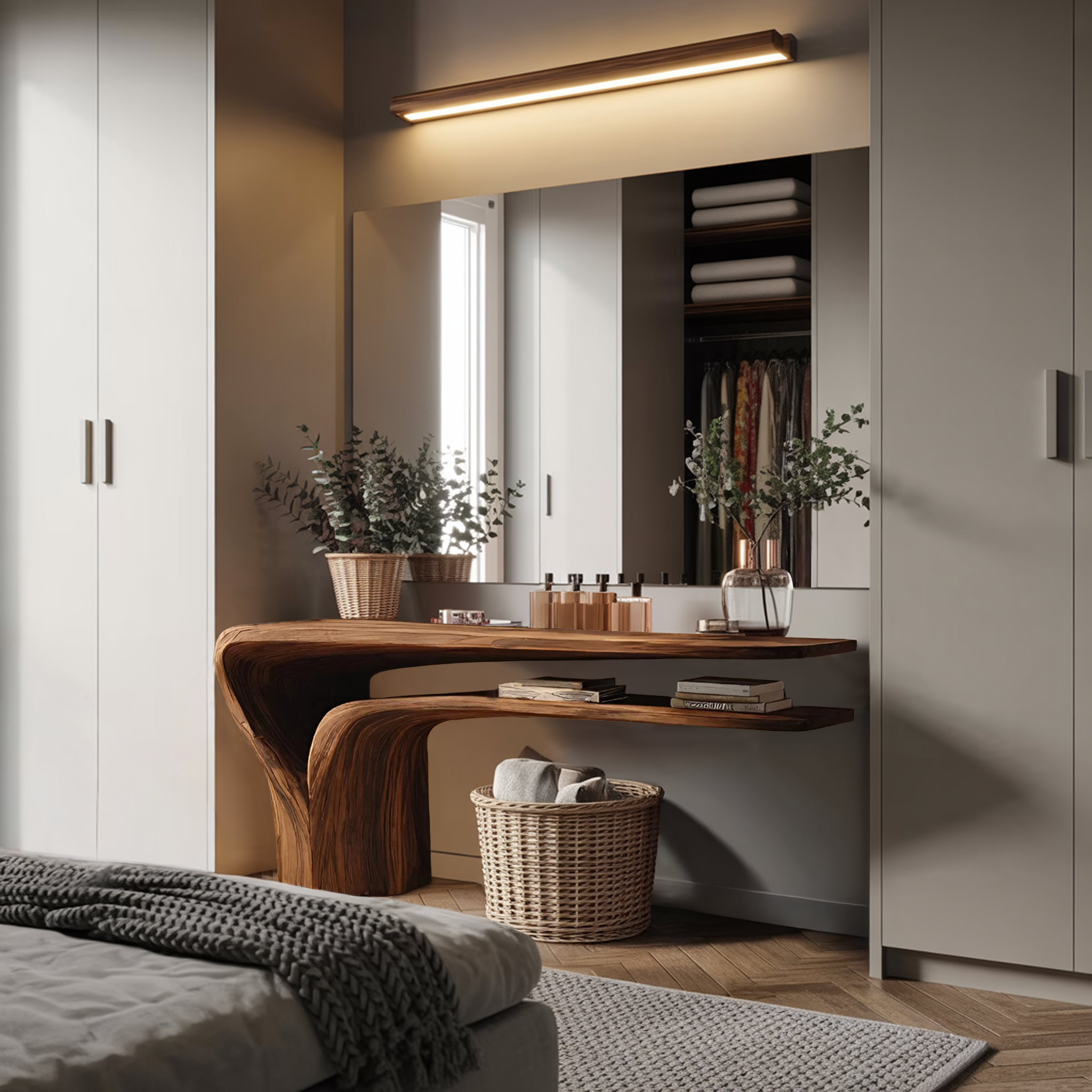 Organic Vanity Table For Bedroom Interior Space
