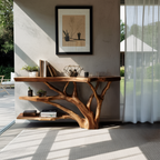 Mid Century Live Edge Entryway Table For Rustic Bedroom Furniture