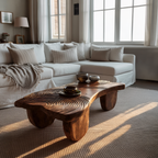 Farmhouse Abstract Solid Wood Coffee Table For Living Room
