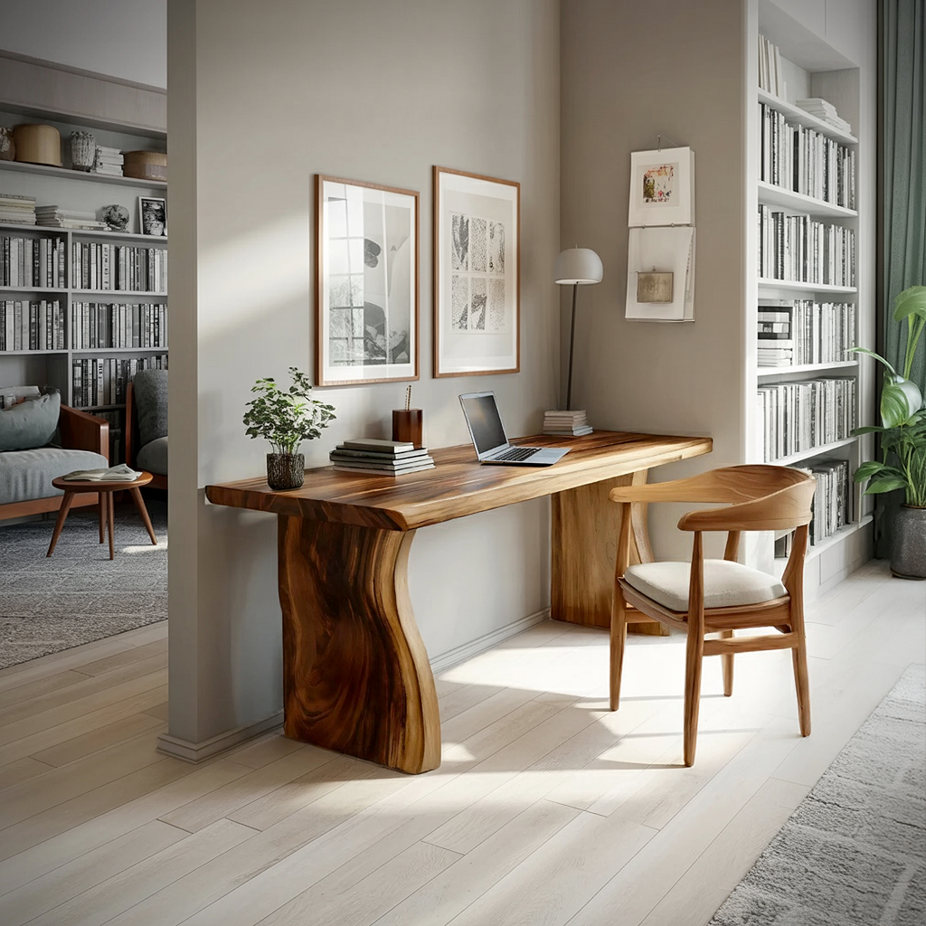 Handcrafted Solid Wood Desk For Reading And Work Area