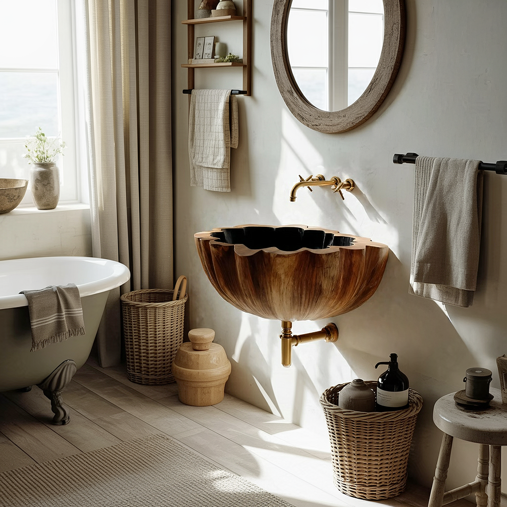 Modern Solid Wood Vanity Sink For Bathroom Furniture Decor