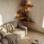 Handcrafted Solid Wood Mushroom Shelf For Entryway And Living Room Decor