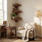 Farmhouse Handcrafted Wooden Mushroom Shelf For Entryway Design