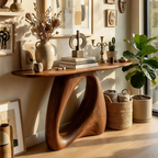 Mid Century Live Edge Console Table Organic Modern For Living Room Decor