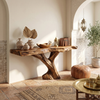 Farmhouse Live Edge Entryway Table Organic Wood For Furniture Decor