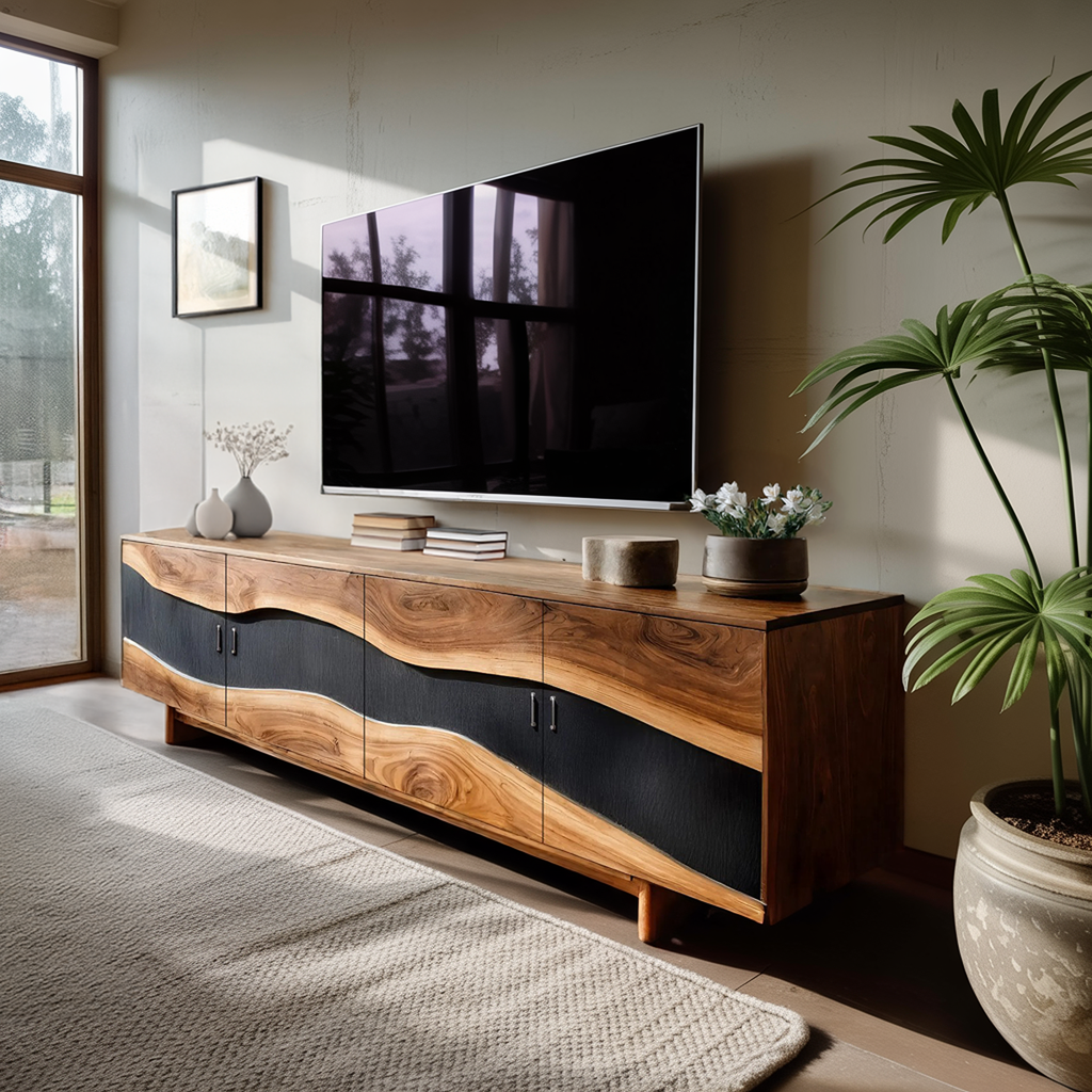 Modern Solid Wood TV Stand For Furniture Decor
