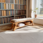 Mid Century Solid Wood Bench For Bedroom Accent