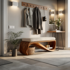 Mid Century Wooden Bench For End-of-Bed Placement