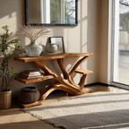Handcrafted Wooden Live Edge Console Table For Elegant Furniture Decor