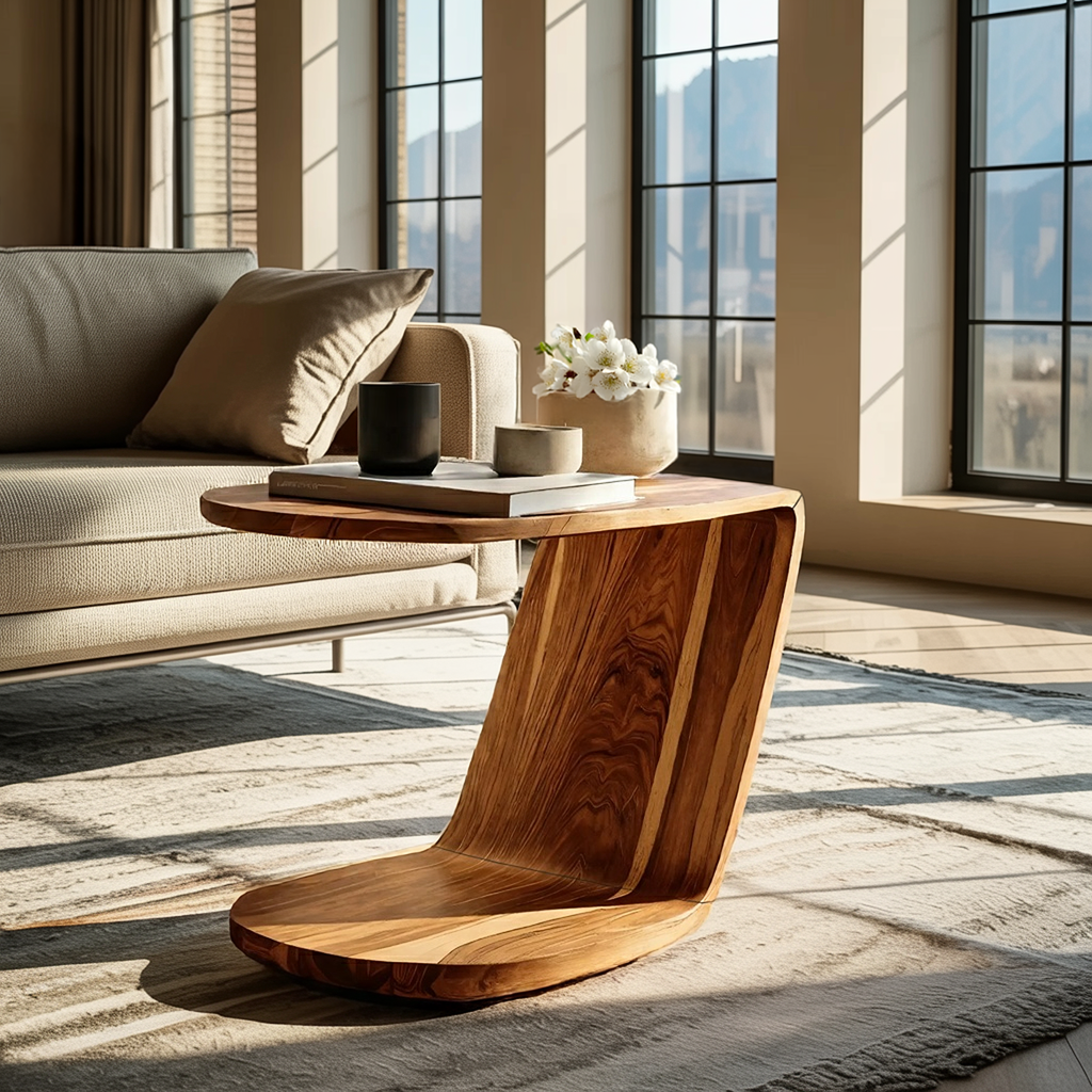Handcrafted Live Edge Side Table For Furniture Collection