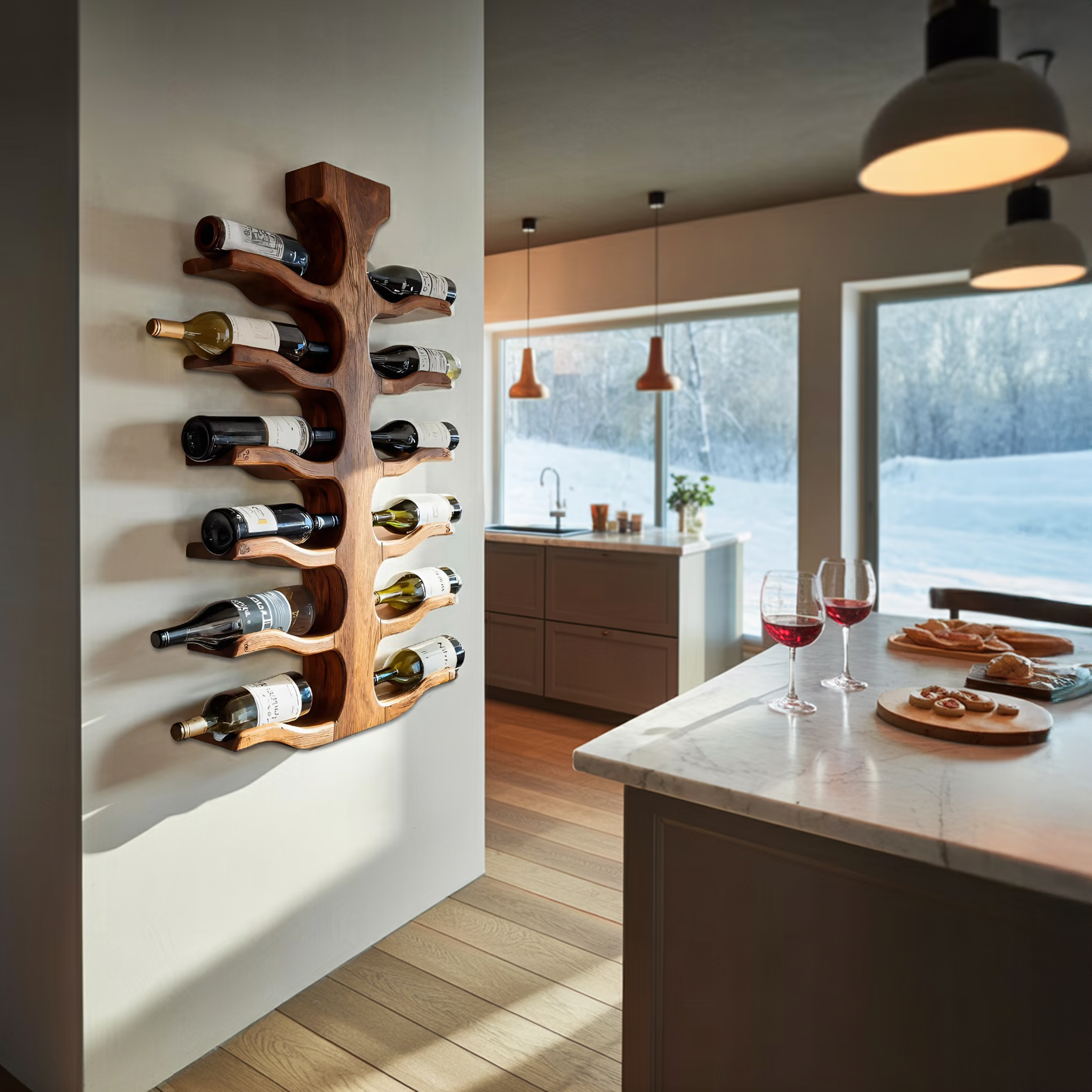 Modern Wall Mounted Wine Bottle Holder For Bar Storage Decor