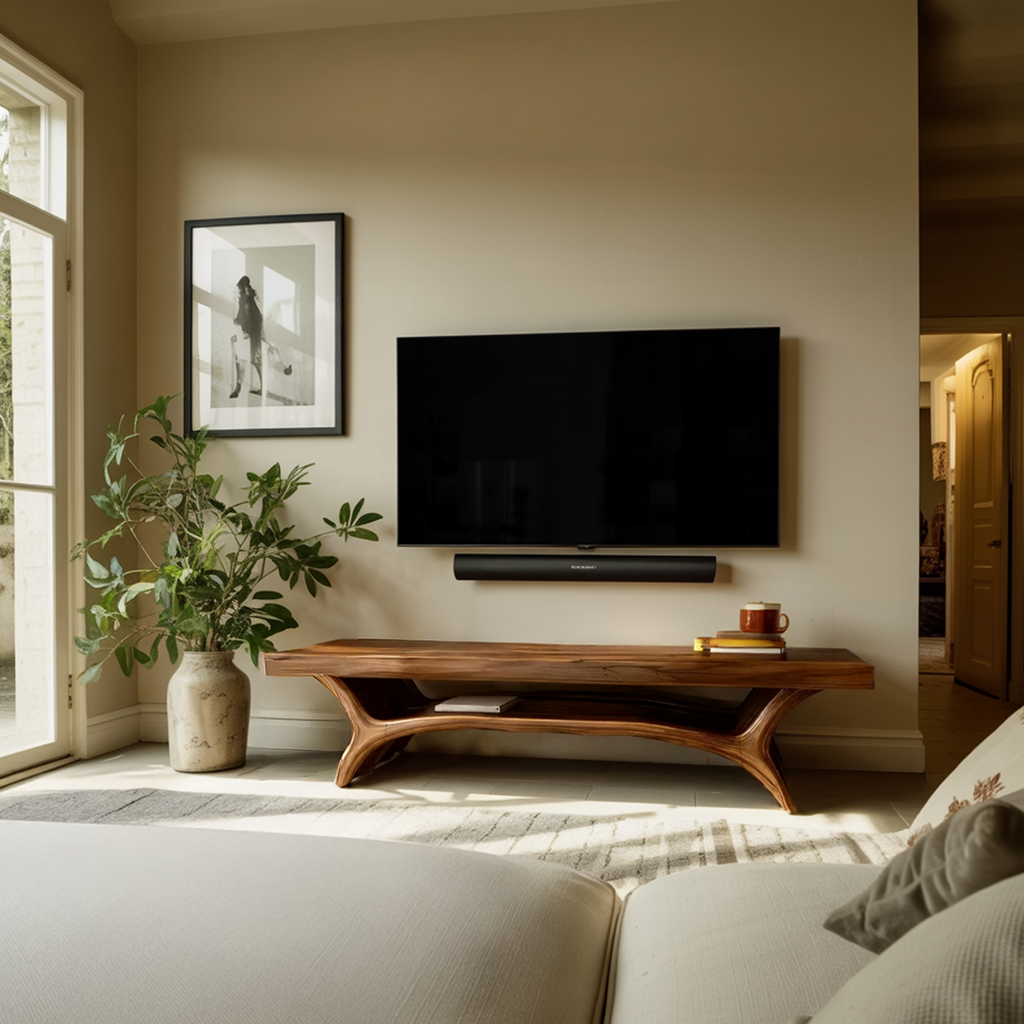 Architectural TV Stand With Shelf For Living Room