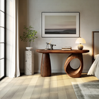 Mid Century Sculptural Live Edge Console Table For Luxury Entryway