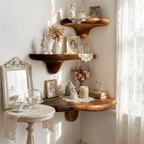 Mid Century Solid Wood Mushroom Shelf For Bedroom And Furniture Decor
