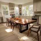 Furniture Decor Modern Solid Wood Dining Table Sleek Edge