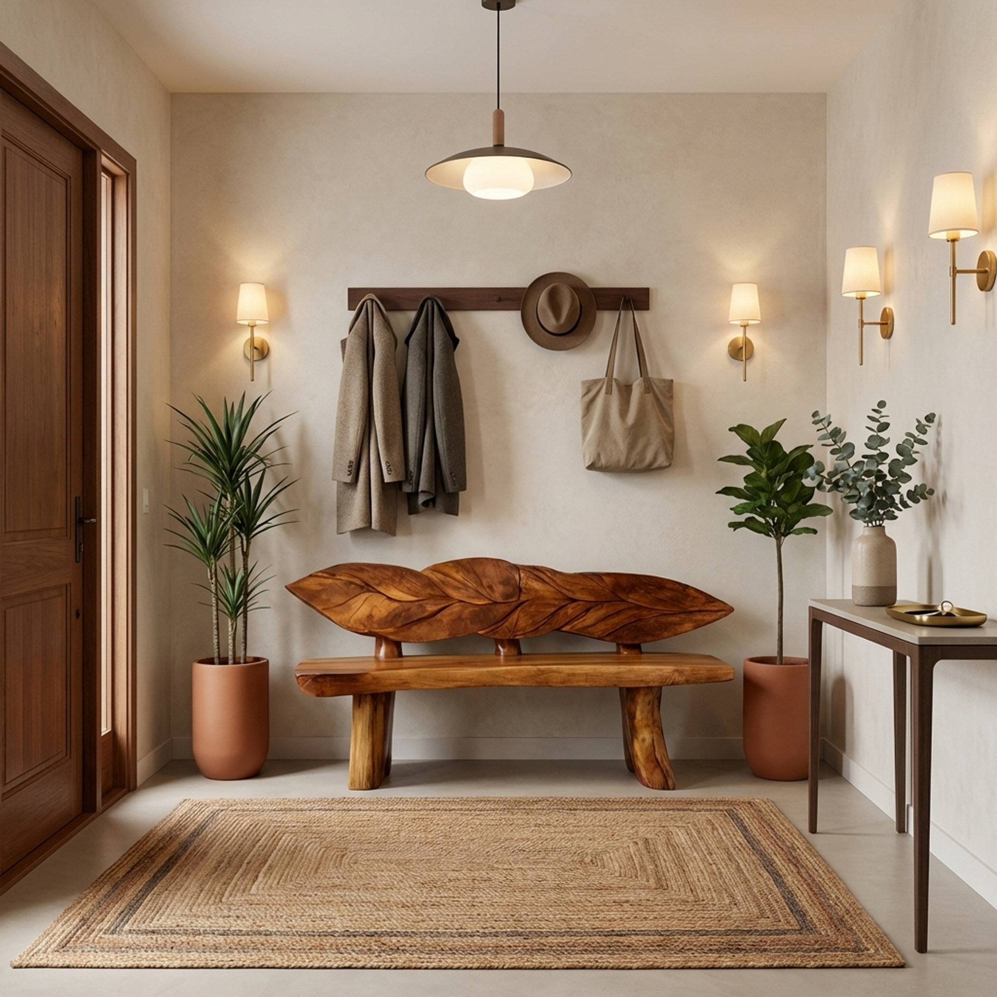 Minimalist Solid Wood Entryway Bench For Modern Homes