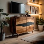 Farmhouse Live Edge Media Console For Entryway Decor