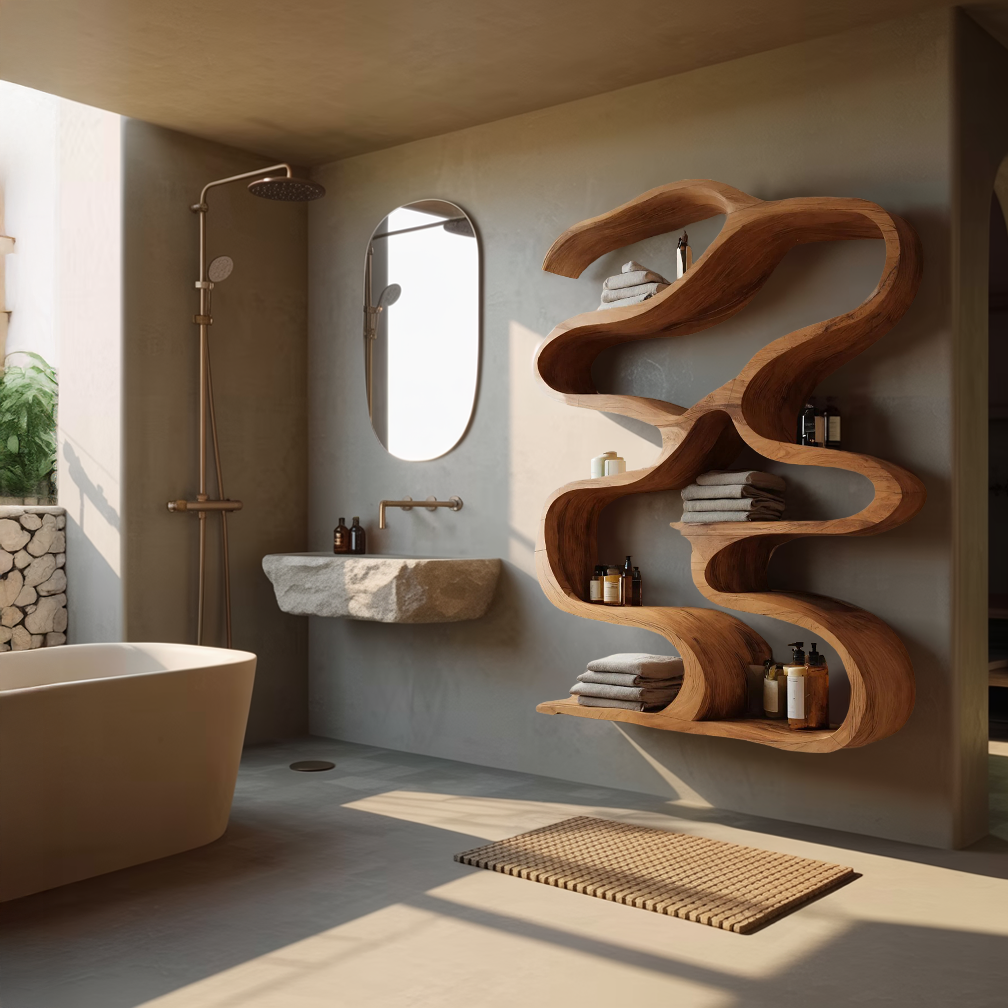 Modern Wall Mounted Shelf For Bathroom Decor