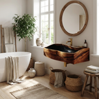 Handcrafted Wooden Vanity Sink For Bathroom Furniture Decor
