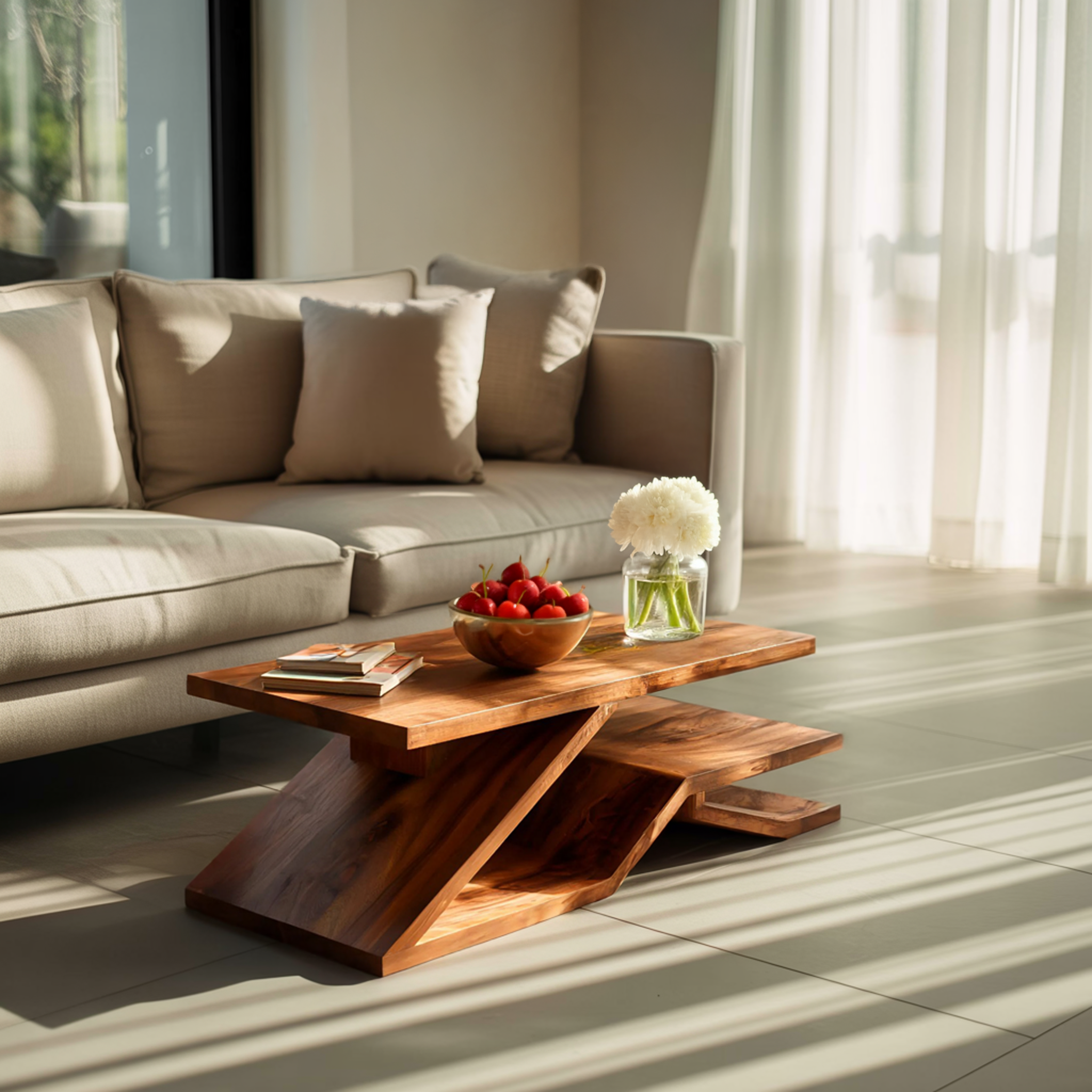 Rustic Coffee Table With Shelf Storage For Living Decor