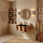 Modern Wall Mounted Wooden Bathroom Sink For Luxury Bathroom Furniture