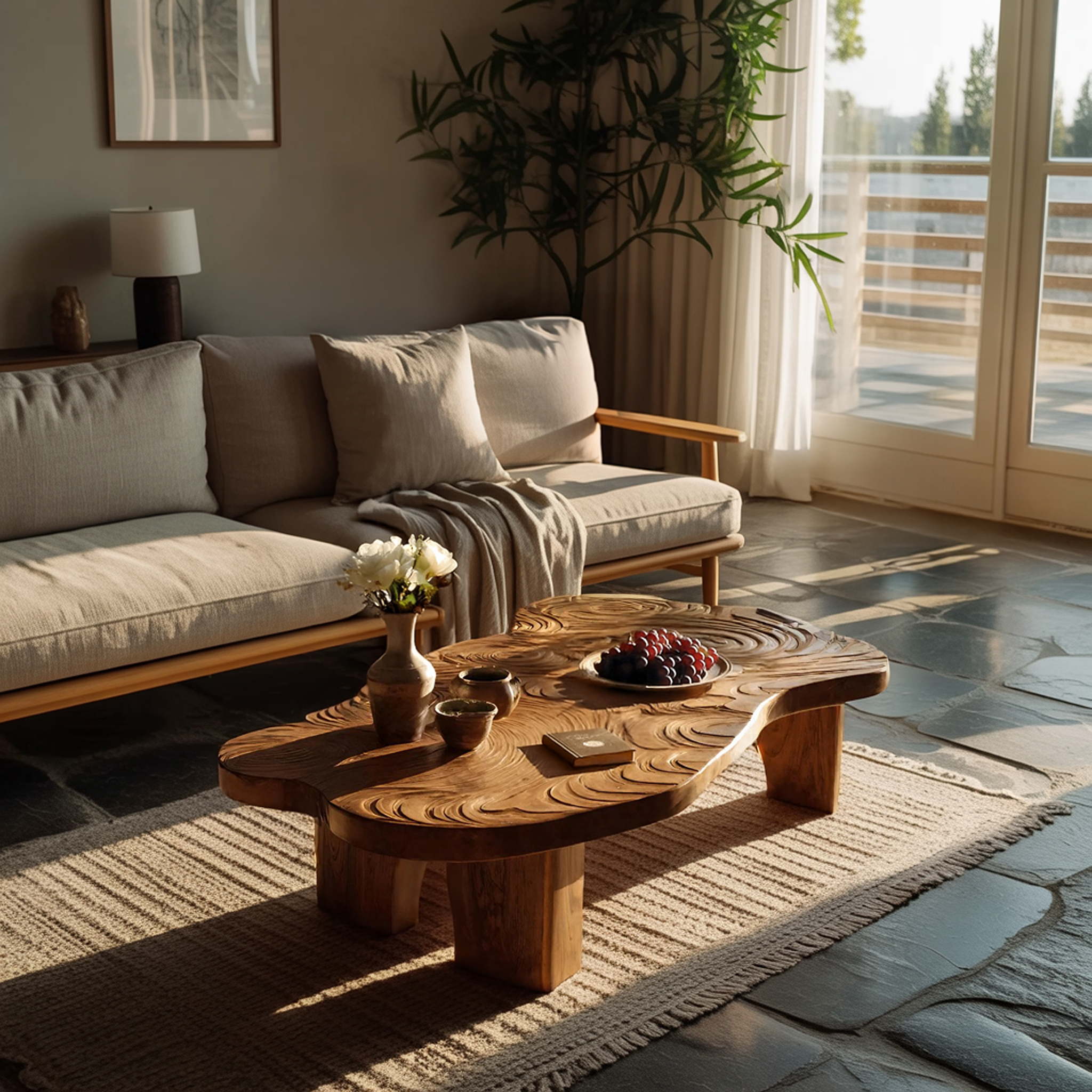 Handcrafted Abstract Coffee Table For Entryway Design