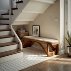 Modern Sculpted Wood Bench For Bedroom Interior Styling