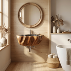 Modern Solid Wood Vanity Sink For Clean Bathroom Design Decor