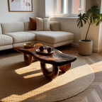 Mid Century Wooden Live Edge Coffee Table For Living Room